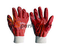 Перчатки маслобензостойкие с красным покрытием и эластичным манжетом