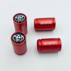 Захисні ковпачки на ніпеля Motosport Toyota(Тойота) 4 шт Червоні