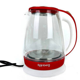 Електрочайник скляний Rainberg RB-902 2200 Вт 1.8 л Червоний