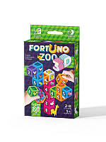 Дитяча настільна карткова гра Fortuno ZOO 3D (укр) G-F3D-02-01U Danko Toys для дітей усієї родини