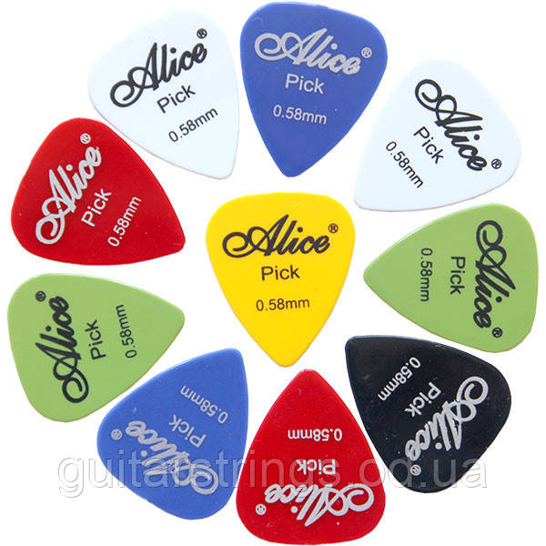 Медіатор Alice AP-600P0.58 Nylon Smooth 0.58 mm різні кольори