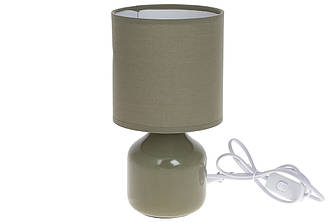 Декоративна настільна лампа 26 см з фарфоровою основою та тканинним абажуром
