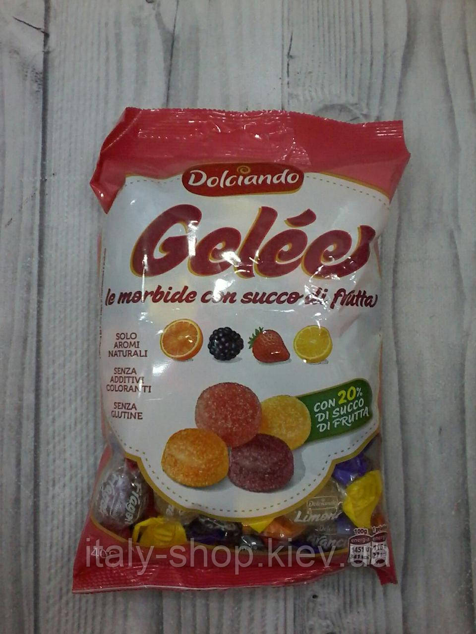 Цукерки мармеладні Dolciando GELEE le morbide ai gusti frutta, 20% натурального соку. 400г, Італія, фото 1