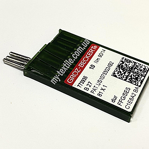 Голки промислові для оверлока B27 10 шт №90/14 Німеччина Groz-Beckert