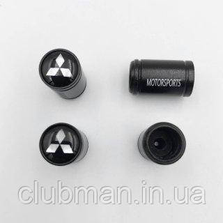 Захисні ковпачки на ніпеля Motosport Mitsubishi (Мітсубісі) 4 шт Чорні