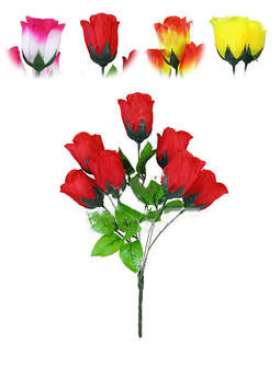 Штучні квіти Букет троянди "Харків Новий", 7 голів, 390мм колір мікс