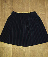 Школьная детская юбка для девочки трапеция черная в полоску