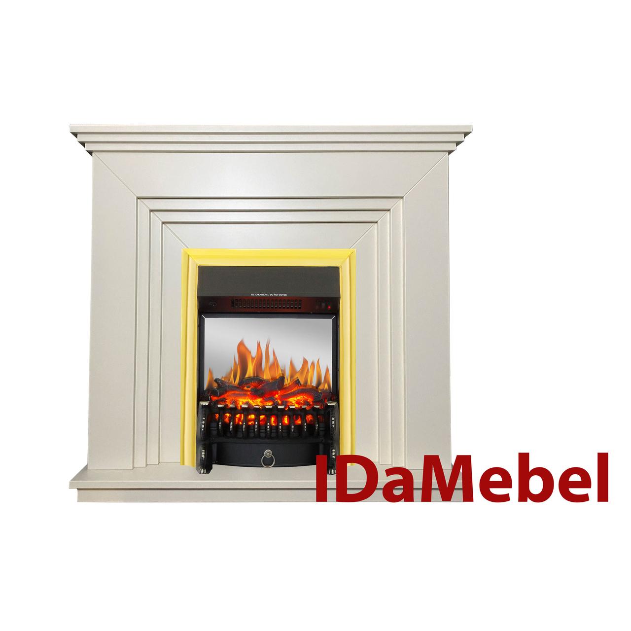 Каминокомплект IDaMebel Gloria Білий Fobos Brass