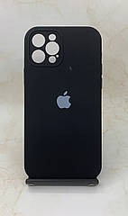 Чохол з мікрофіброю для iPhone 12 Pro оригінальний Silicone Case протиударний  чорний з захистом камери
