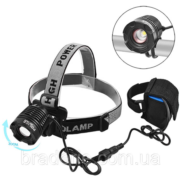 Ліхтар велосипедний налобний Police 2188-T6 ЗП 220V/12V ак.4х18650