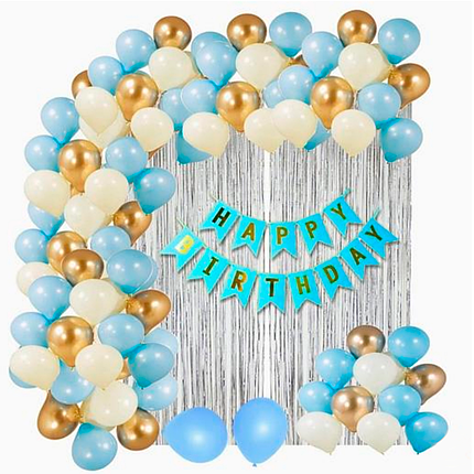 Фотозона з кульок ЮВІЛЕЙНА БЛАКИТНА | Для хлопчика, фото 1