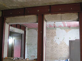 Різання прорізів у стінах і перекриттях. Посилення металом, перепланування квартир, оформлення перепланувань.