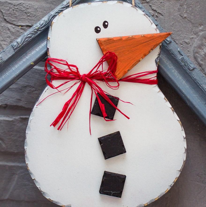 🔥 Розпродаж! Підвіска Сніговик, 22х29 см, ручна робота, Україна новорічний декор