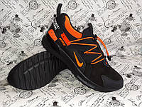 NIKE Couture orange мужские кожаные кроссовки без шнурков на резинке найк 40(27см)