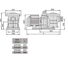 Насос для басейну AquaViva LX STP250M (220В, 27 м3/ч, 2.5HP), фото 3