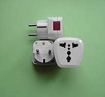 Перехідник для триконтактної англійської электровилки з підсвічуванням