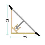 Бортик трикутний алюміній Н=30 мм х 4 м Linken System, фото 2