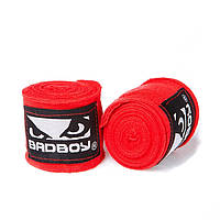 Бинты для бокса 3 метра BadBoy с чехлом красные пара