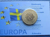 Монета 50 евроцентов (серос) Швеция 2006 Проба Европроба королевский герб UNC запайка