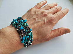 Браслет з осколками бірюзи
