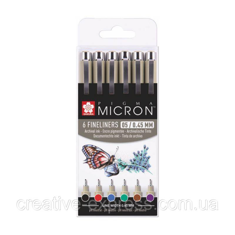 Набір лінерів PIGMA MICRON 05 BASIC 6кол, Sakura