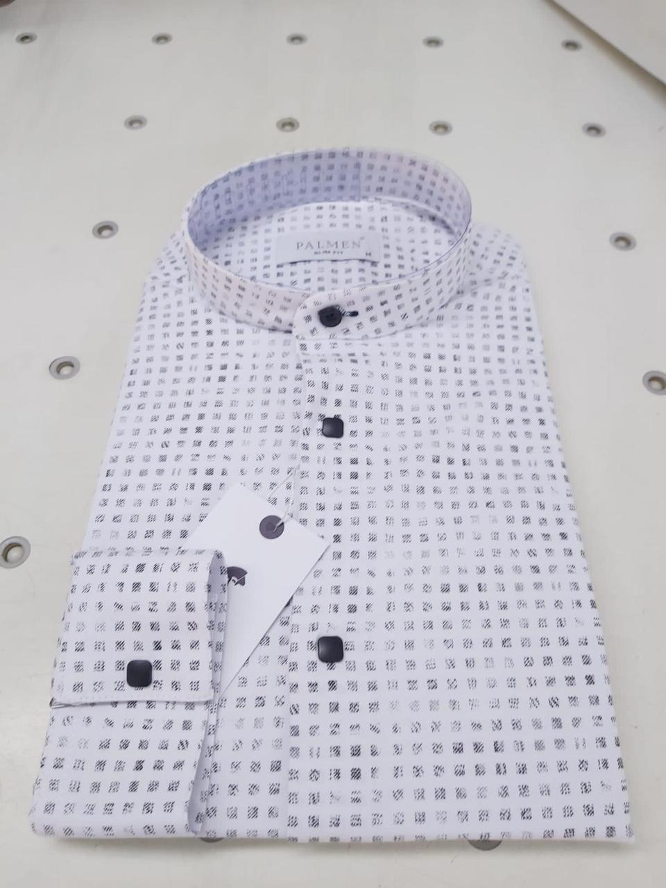 Чоловіча стрейчева  сорочка Palmen slim з принтом