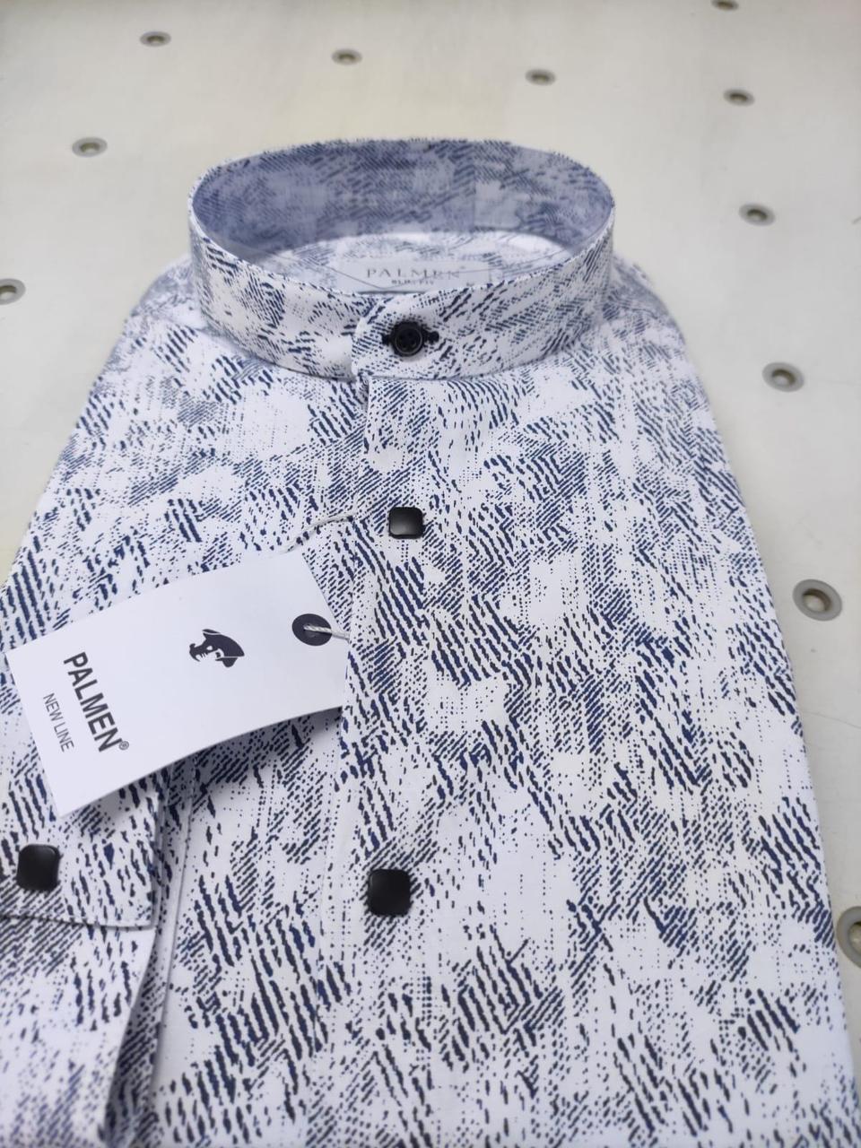 Чоловіча стрейчева  сорочка Palmen slim з принтом