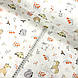 Тканина муслін Двошарова бежеві лисички, сірі білочки з жовтогарячими квіточками (шир. 1,7 м S) (MS-S-0050), фото 3