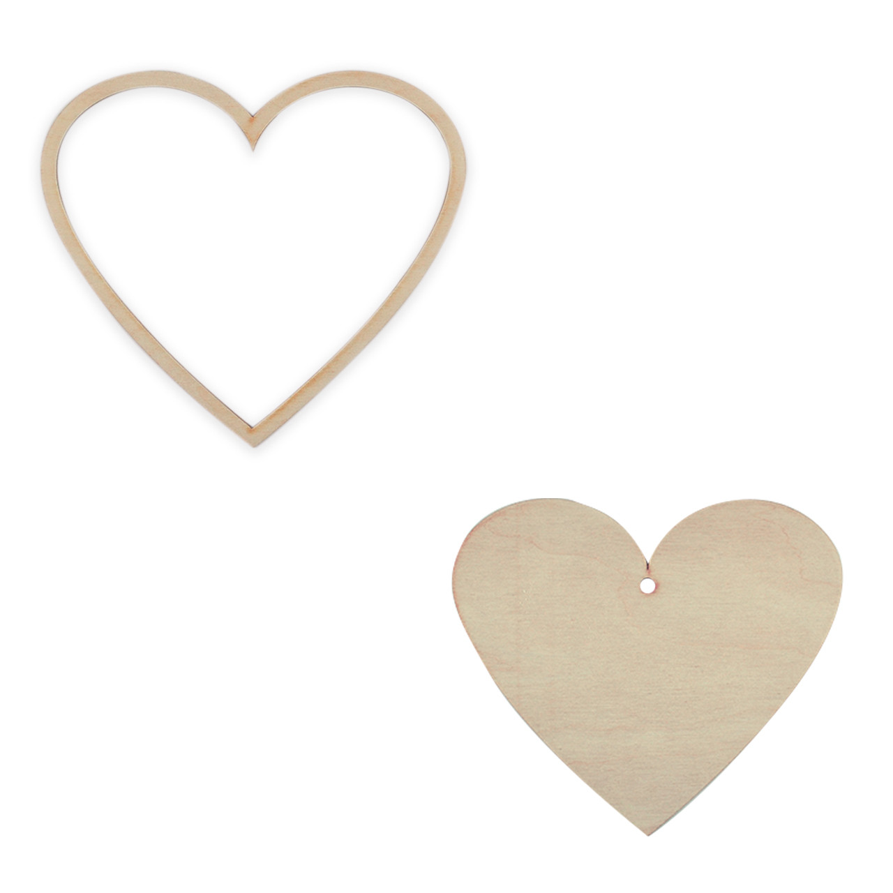 DIY Unfinished Wood Heart Ornaments 