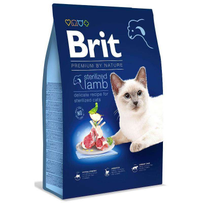 Сухий корм для стерилізованих котів Brit Premium (Бріт Преміум) Cat by Nature Sterilized Lamb з ягням 8 кг