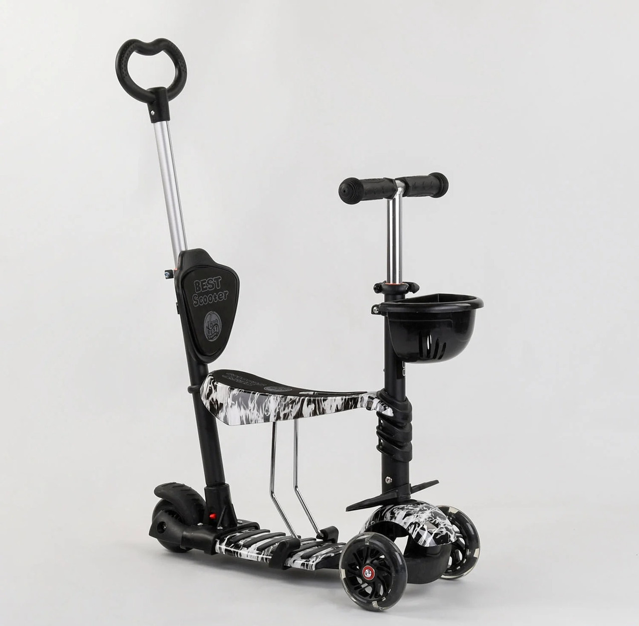 Самокат Трехколесный 5в1 Best Scooter 24501 Колеса PU-120/100 Мм, с ...