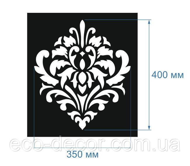 Трафарет 124 UA 350 x 400 х 1 мм пластиковий для декоративної штукатурки і фарби (багаторазовий)