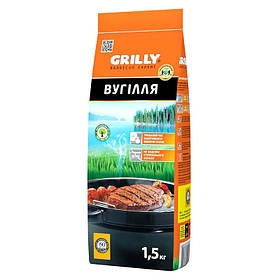 Вугілля деревне для мангалів та вогнищ ТМ GRILLY 1.5 кг