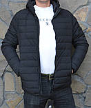 Чоловіча спортивна куртка чорна весна-осінь під гумку, фото 3