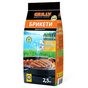 Вугілля деревне для мангалів і вогнищ ТМ GRILLY 2.5 кг