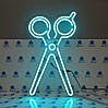 Неонова Led вивіска Ножиці 500х290 мм блакитна з блоком живлення та контролером, фото 6