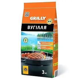 Вугілля деревне для мангалів і вогнищ ТМ GRILLY 3 кг