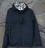 Чоловіча парку куртка весна-осінь чорна тканина водовідштовхувальна, фото 4