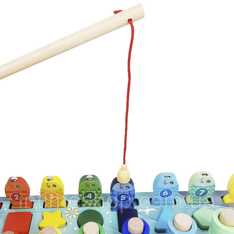 Развивающие игрушки для детей "Сафари" Woody MD1602RU магнитная рыбалка, доска сортер развивалка (TI) - фото 4 - id-p1587061342
