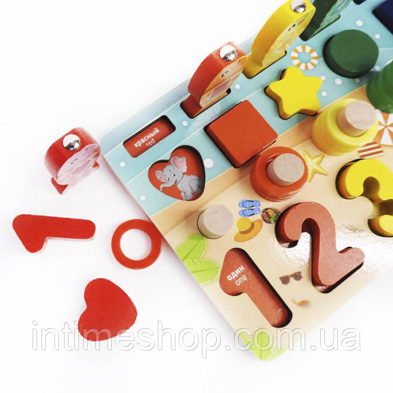 Развивающие игрушки для детей "Сафари" Woody MD1602RU магнитная рыбалка, доска сортер развивалка (TI) - фото 8 - id-p1587061342