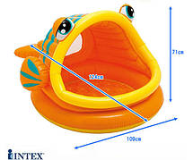 Дитячий надувний басейн "Рибка" з навісом Intex 57109