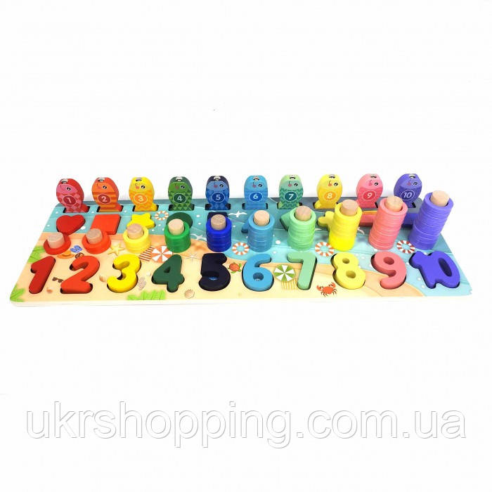 Развивающие игрушки для детей "Сафари" Woody MD1602RU магнитная рыбалка, доска сортер развивалка (SH) - фото 2 - id-p1587062831