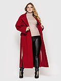 Пальто жіноче вільного стилю Алеся бордо, фото 5