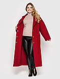 Пальто жіноче вільного стилю Алеся бордо, фото 4