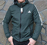 Чоловіча спортивна куртка весна-осінь зелена водовідштовхувальна тканина, фото 4