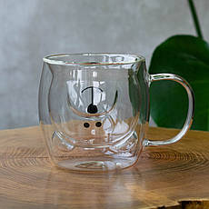 7016 GB Чашка Скляна з подвійними стінками 250 мл Ведмедик, фото 4