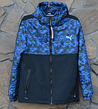 Чоловіча спортивна куртка весна-осінь синя водовідштовхувальна тканина, фото 4