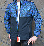 Чоловіча спортивна куртка весна-осінь синя водовідштовхувальна тканина, фото 5