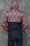 Чоловіча спортивна куртка весна-осінь чорно-жовтогаряча водовідштовхувальна тканина, фото 4