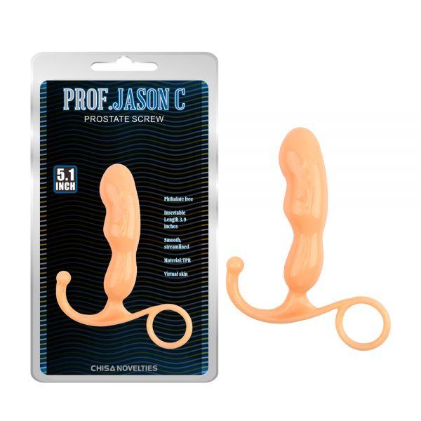 Анальний стимулятор для чоловіків бежевий Chisa Prostate Screw Talla